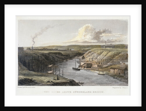 The Wear above Sunderland Iron Bridge, c1829. by R Francis