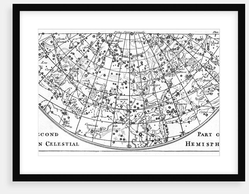 Second part of the star chart of the Northern Celestial Hemisphere showing constellations, 1747 by Unknown