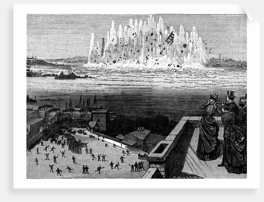 Blowing up Flood Rock, 1885, (1886). by Anonymous