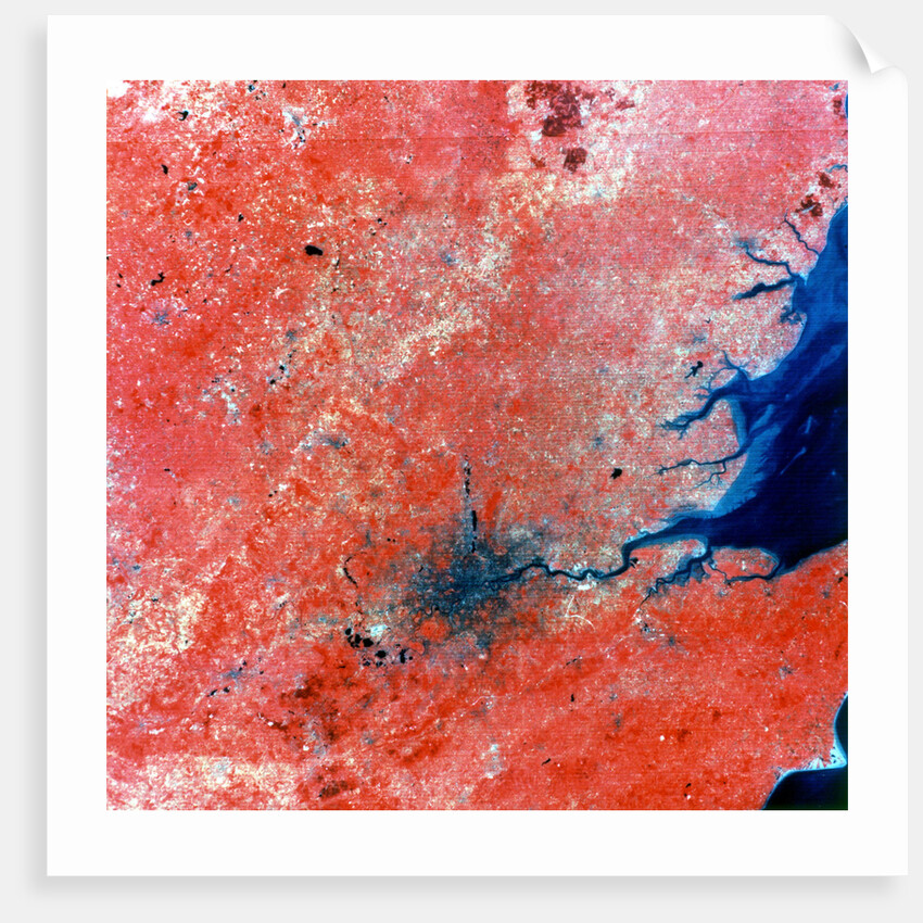 Composite photograph of London taken by Landsat 2, 29 July 1975 by Unknown