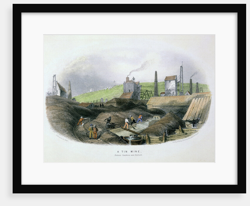 Tin mine between Camborne and Redruth, Cornwall, c1860 by Unknown