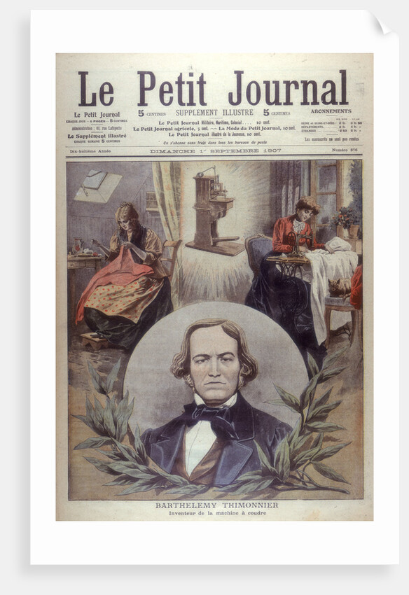 Barthelemy Thimonnier, 19th century French inventor, [1907] by Unknown