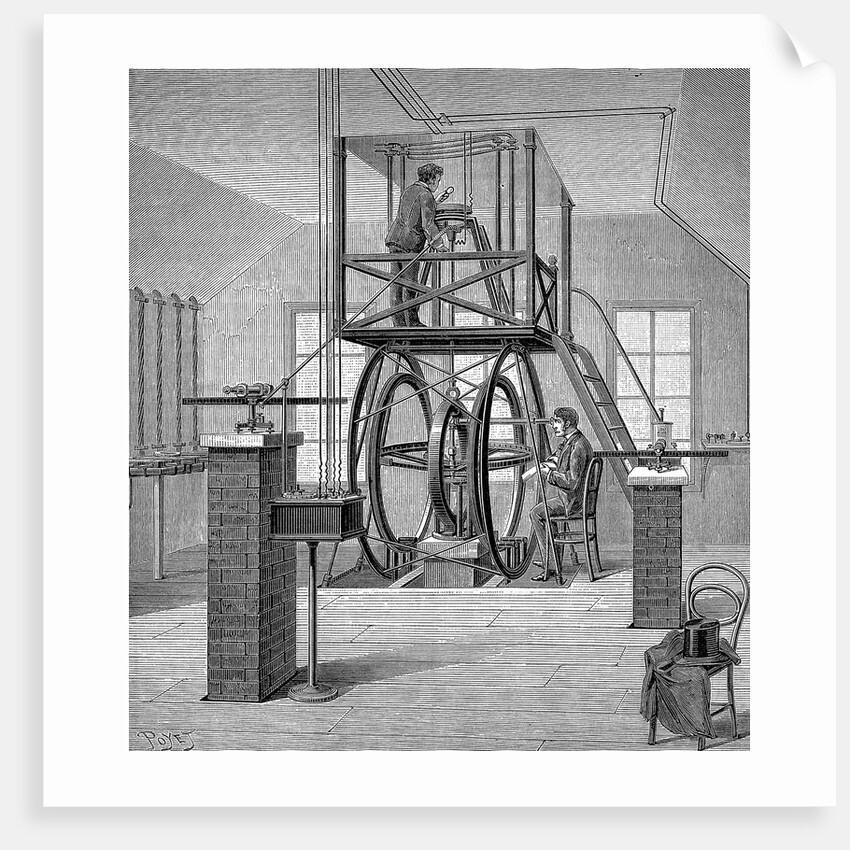 Giant galvanometer in the physics laboratory, Cornell University, New York, USA, 1886 by Unknown