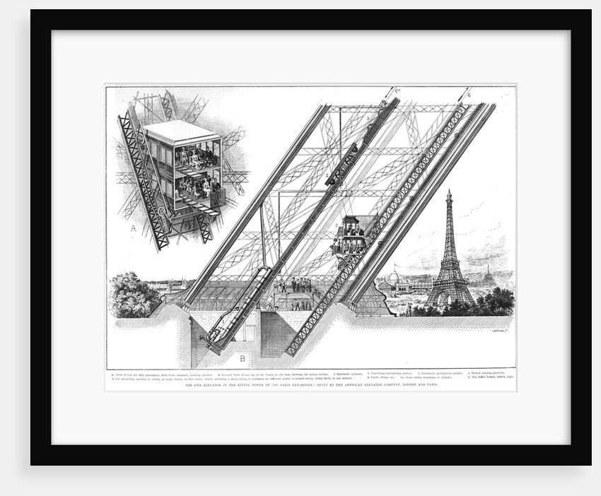 Eiffel Tower elevator, 1889 by Unknown