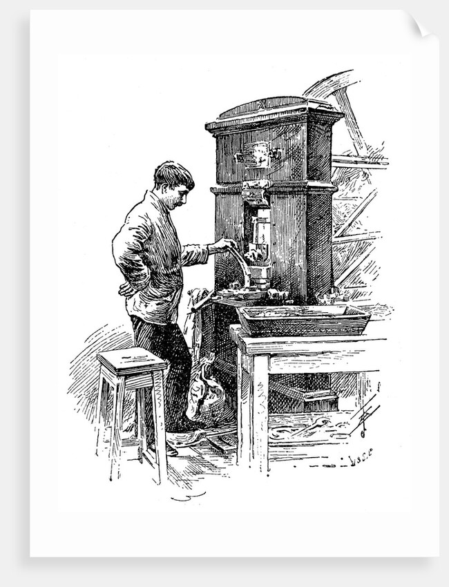 Coining press at the Royal Mint, London, 1891 by Unknown