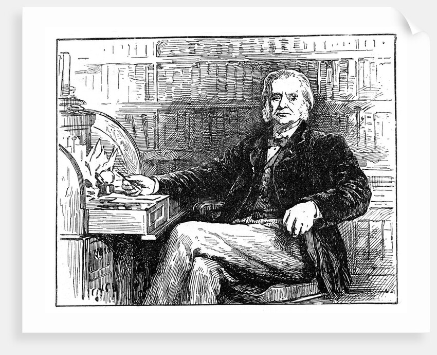 Thomas Henry Huxley, British biologist, at his desk, c1880 by Unknown