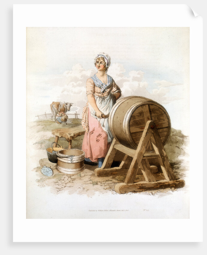 Women making butter, 1808 by William Henry Pyne