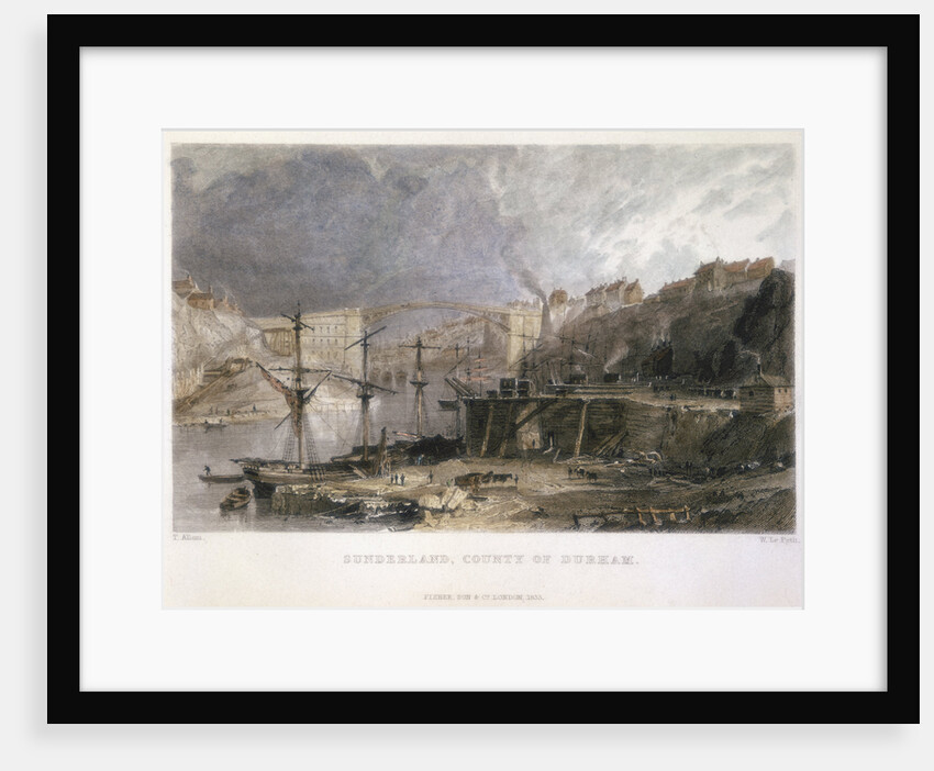 View of Sunderland and the Iron Bridge looking eastwards, 1833 by Unknown