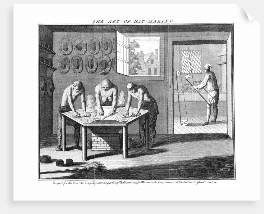 Making beaver hats, 1750 by Unknown