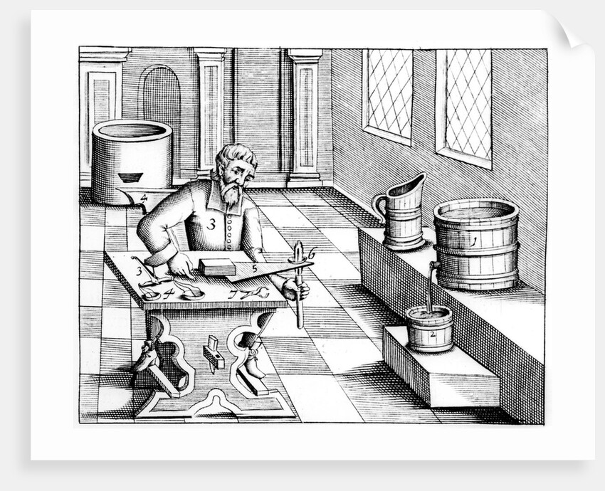 Checking the quality of saltpetre (nitre, potassium nitrate, or KN03), 1683 by Unknown