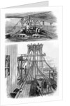 Construction of the Brooklyn Suspension Bridge, New York, USA, 1880 by Unknown