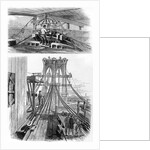 Construction of the Brooklyn Suspension Bridge, New York, USA, 1880 by Unknown