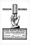 Advertisement for Edison phonograph cylinder recordings, 1900 by Unknown