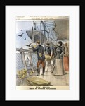 Releasing French army homing pigeons on board the transatlantic liner La Bretagne, 1898 by Unknown