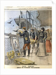 Releasing French army homing pigeons on board the transatlantic liner La Bretagne, 1898 by Unknown