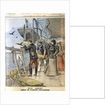 Releasing French army homing pigeons on board the transatlantic liner La Bretagne, 1898 by Unknown
