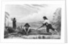 Natives of Chiloe, Patagonia, using a breast plough, 1839 by Unknown