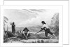 Natives of Chiloe, Patagonia, using a breast plough, 1839 by Unknown