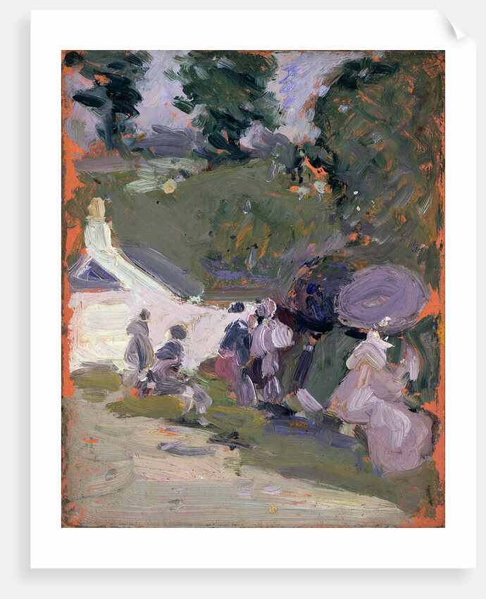 Cottage with Figures by John Duncan Fergusson