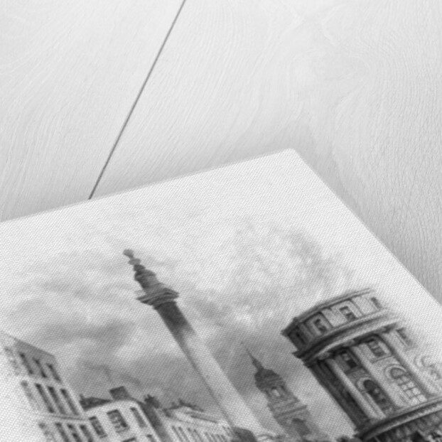 Monument and Church of St Magnus the Martyr, London by J Woods