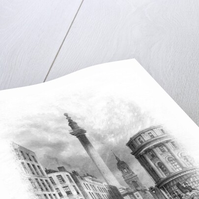 Monument and Church of St Magnus the Martyr, London by J Woods
