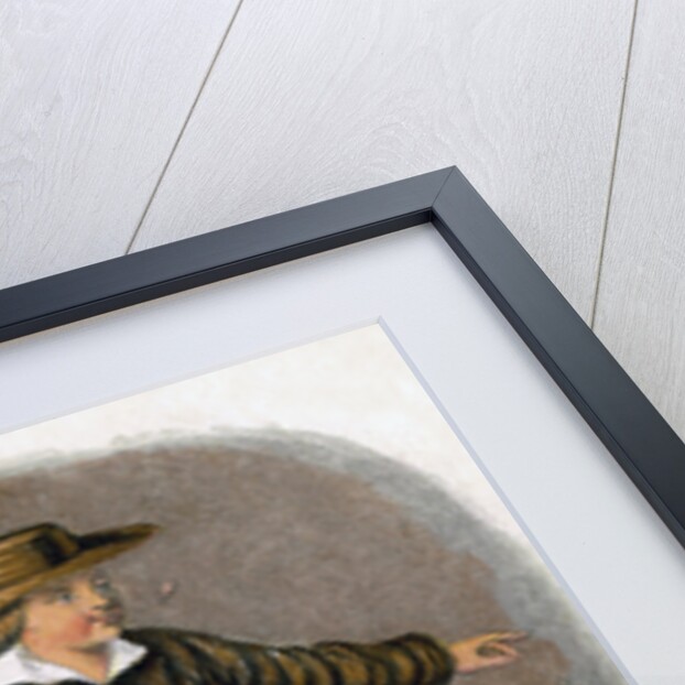 Dutch Man Skating with a Basket of Vegatables by W Dickes