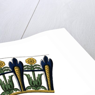 Detail from an enamelled dish by Henry Shaw