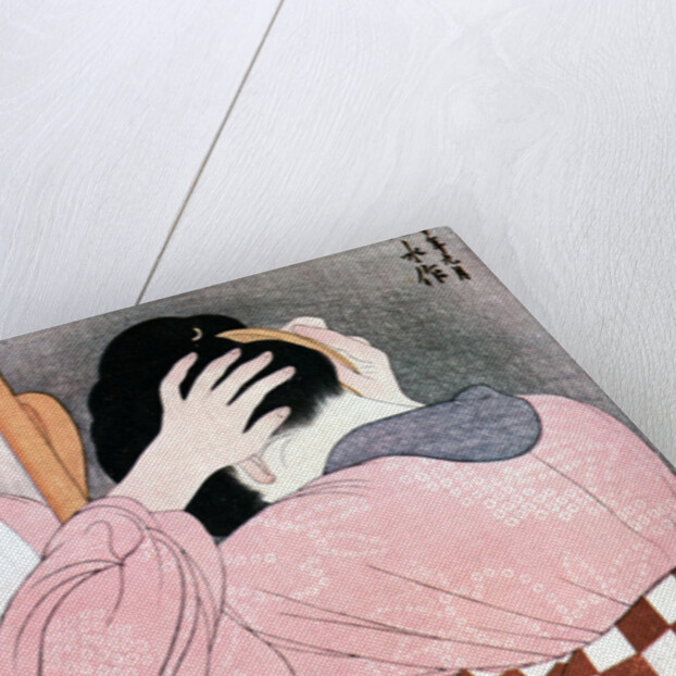 A Girl Dressing her Hair', or, 'Woman with an Undersash by Ito Shinsui
