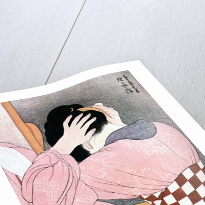 A Girl Dressing her Hair', or, 'Woman with an Undersash by Ito Shinsui