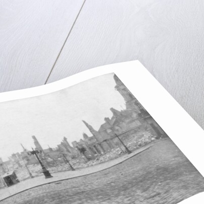 The ruins and bell tower of Douai, France by Anonymous