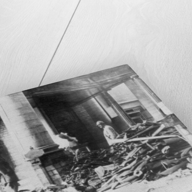 Damage to the interior of Douai church, France by Anonymous