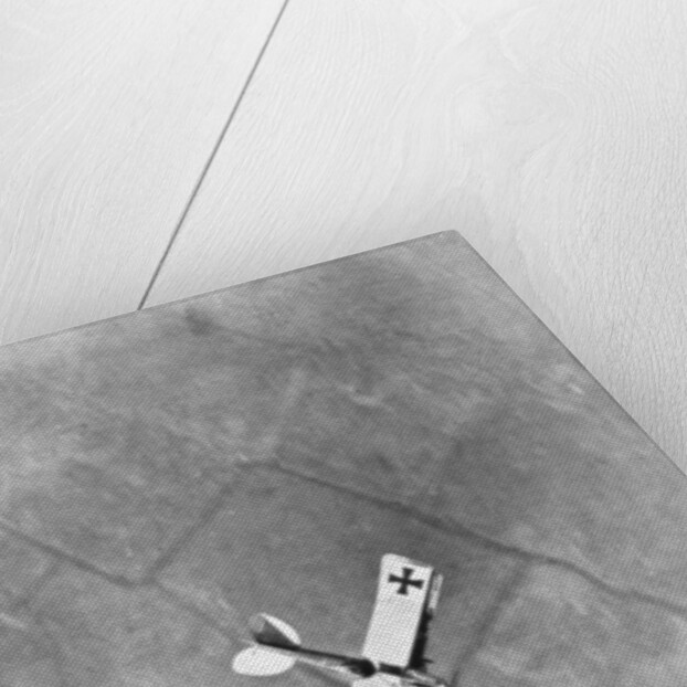 A German Aviatik aircraft photographed in flight by a Belgian aviator, Ypres, Belgium by Anonymous