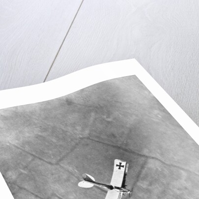 A German Aviatik aircraft photographed in flight by a Belgian aviator, Ypres, Belgium by Anonymous