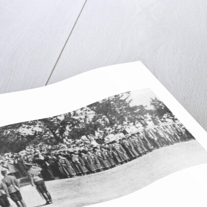 Russian troops saluting Tsar Nicholas II, Krasnoye Selo by Anonymous