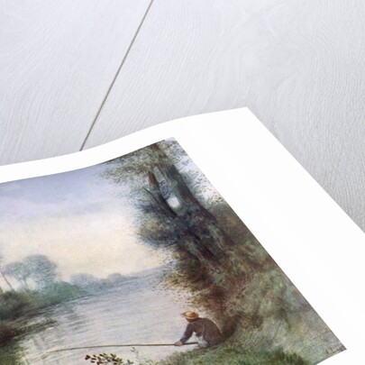 A Canal with a Fisherman by Alphonse Legros