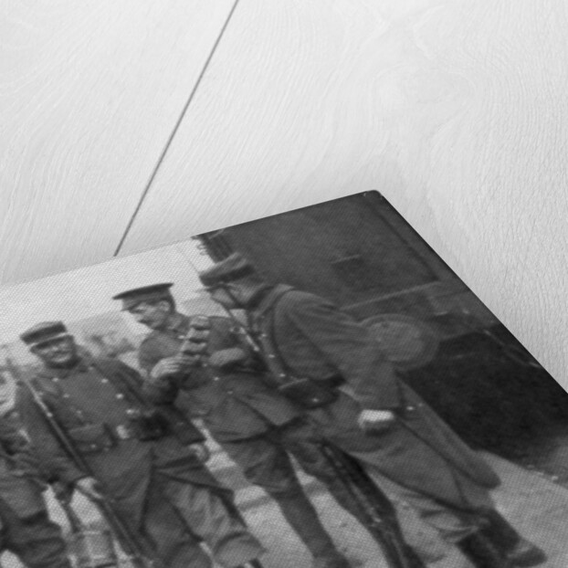 British and French troops fraternising, France, August 1914 by Anonymous