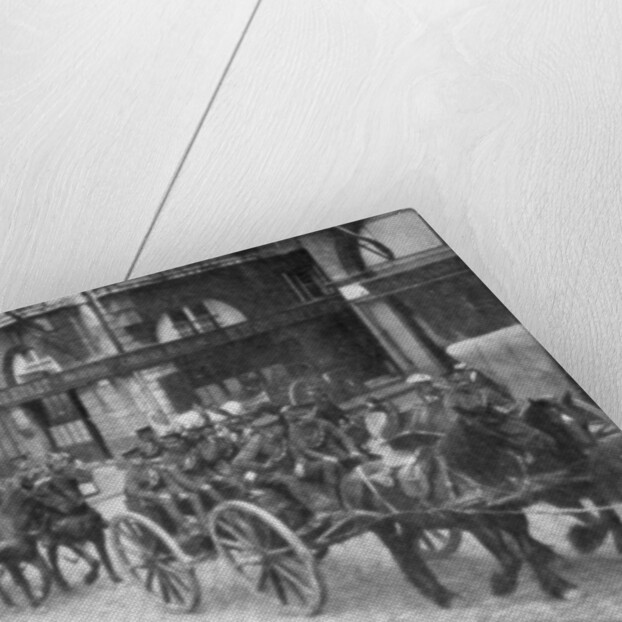 British Horse drawn artillery in Rouen, France, August 1914 by Anonymous