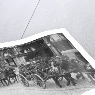 British Horse drawn artillery in Rouen, France, August 1914 by Anonymous