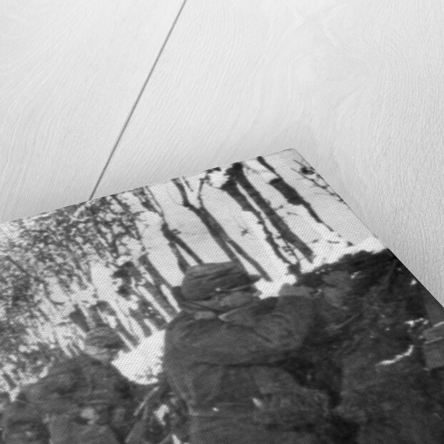 A trench full of reserve infantry, Pas-de-Calais, France, winter by Anonymous