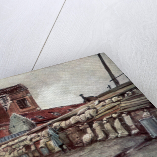 'Factory Barricade, Soissons', France by Francois Flameng