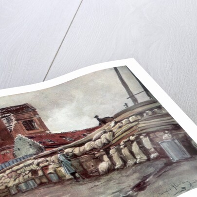 'Factory Barricade, Soissons', France by Francois Flameng