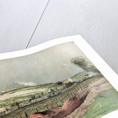 Notre Dame de Lorette and St Nazaire, Ablain, during bombardment by Francois Flameng