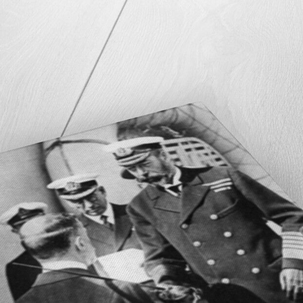 King George V knights Vice-Admiral Pakenham aboard HMS Princess Royal by Anonymous