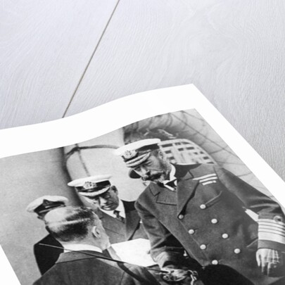 King George V knights Vice-Admiral Pakenham aboard HMS Princess Royal by Anonymous