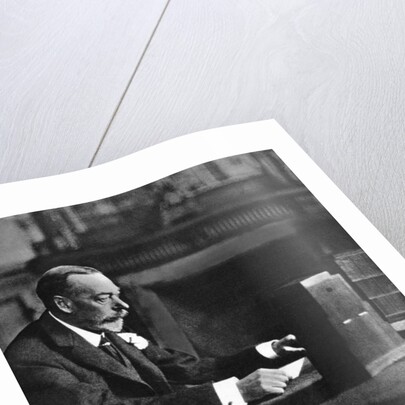 King George V broadcasting to the empire on Christmas Day, Sandringham by Anonymous
