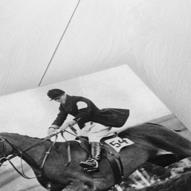 The Prince of Wales taking a fence in the bridge of Guards Challenge Cup race by Anonymous