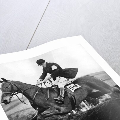 The Prince of Wales taking a fence in the bridge of Guards Challenge Cup race by Anonymous