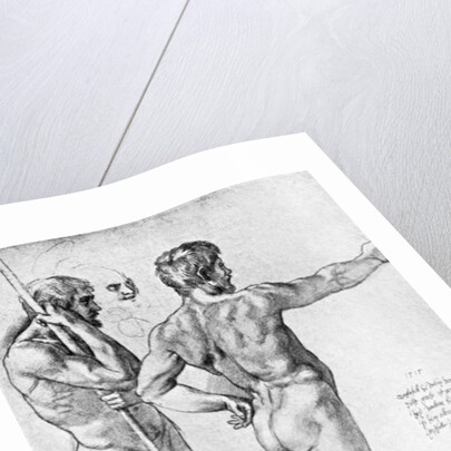 Two male nude studies by Raphael