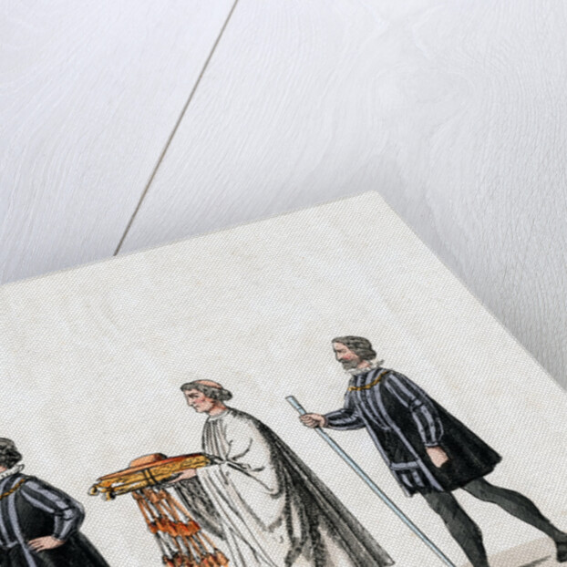 Heralds and priest, costume design for Shakespeare's play, Henry VIII by Anonymous