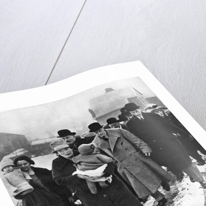 The future Edward VIII walking in the snow in Winlaton, County Durham by Anonymous